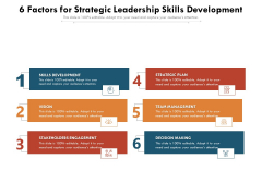 6 Factors For Strategic Leadership Skills Development Ppt PowerPoint Presentation Gallery Show PDF 6 Factors For Strategic Leadership Skills Development Ppt PowerPoint Presentation Gallery Show PDF
