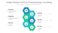 6 Major Decision Points For Checking Money Laundering Ppt PowerPoint Presentation File Portrait PDF