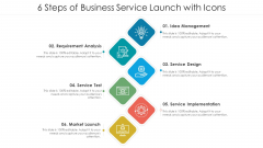 6 Steps Of Business Service Launch With Icons Ppt PowerPoint Presentation File Slide Download PDF 6 Steps Of Business Service Launch With Icons Ppt PowerPoint Presentation File Slide Download PDF
