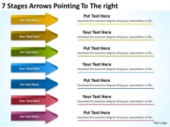 7 Stages Arrows Pointing To The Right Hair Salon Business Plan PowerPoint Slides