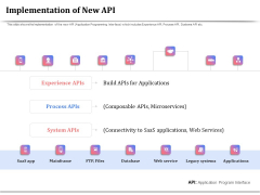 API Management For Building Software Applications Implementation Of New API Ppt PowerPoint Presentation Layouts Icon PDF