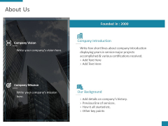 About Us Company Introduction Ppt PowerPoint Presentation Show Format