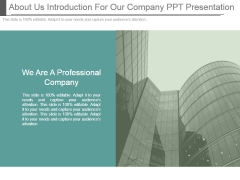 About Us Introduction For Our Company Ppt Presentation