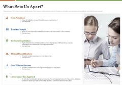 Accounting Advisory Services For Organization What Sets Us Apart Ppt PowerPoint Presentation Icon Elements PDF