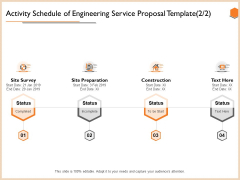 Activity Schedule Of Engineering Service Proposal Template Site Demonstration PDF Activity Schedule Of Engineering Service Proposal Template Site Demonstration PDF