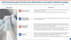 Addressing Disruption Faced By Key Stakeholders Associated To Medical Supplies Elements PDF Addressing Disruption Faced By Key Stakeholders Associated To Medical Supplies Elements PDF
