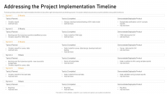 Addressing The Project Implementation Timeline Brochure PDF