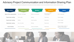 Advisory Project Communication And Information Sharing Plan Ppt PowerPoint Presentation File Slide Portrait PDF
