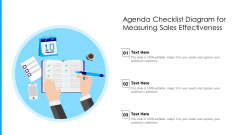 Agenda Checklist Diagram For Measuring Sales Effectiveness Slides PDF
