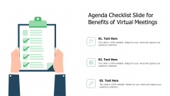 Agenda Checklist Slide For Benefits Of Virtual Meetings Guidelines PDF
