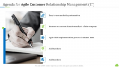 Agenda For Agile Customer Relationship Management It Sample PDF
