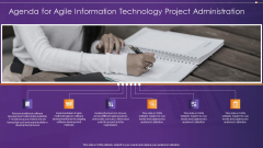 Agenda For Agile Information Technology Project Administration Ppt Slides Visual Aids PDF Agenda For Agile Information Technology Project Administration Ppt Slides Visual Aids PDF