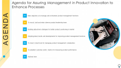 Agenda For Assuring Management In Product Innovation To Enhance Processes Guidelines PDF Agenda For Assuring Management In Product Innovation To Enhance Processes Guidelines PDF