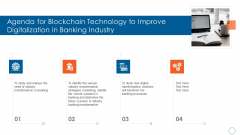 Agenda For Blockchain Technology To Improve Digitalization In Banking Industry Ideas PDF