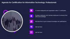 Agenda For Certification For Information Technology Professionals Elements PDF Agenda For Certification For Information Technology Professionals Elements PDF