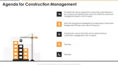Agenda For Construction Management Graphics PDF