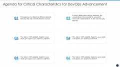 Agenda For Critical Characteristics For Devops Advancement Portrait PDF Agenda For Critical Characteristics For Devops Advancement Portrait PDF