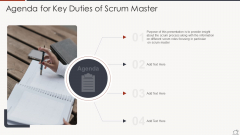 Agenda For Key Duties Of Scrum Master Themes PDF Agenda For Key Duties Of Scrum Master Themes PDF