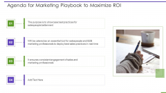 Agenda For Marketing Playbook To Maximize Roi Ideas PDF Agenda For Marketing Playbook To Maximize Roi Ideas PDF