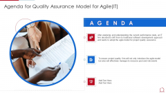 Agenda For Quality Assurance Model For Agile IT Inspiration PDF Agenda For Quality Assurance Model For Agile IT Inspiration PDF