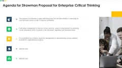 Agenda For Strawman Proposal For Enterprise Critical Thinking Designs PDF