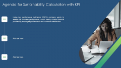Agenda For Sustainability Calculation With KPI Ppt PowerPoint Presentation Gallery Designs PDF Agenda For Sustainability Calculation With KPI Ppt PowerPoint Presentation Gallery Designs PDF