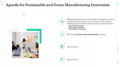 Agenda For Sustainable And Green Manufacturing Innovation Guidelines PDF Agenda For Sustainable And Green Manufacturing Innovation Guidelines PDF