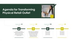 Agenda For Transforming Physical Retail Outlet Sample PDF