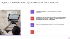 Agenda For Utilization Of Digital Industry Evolution Methods Slides PDF Agenda For Utilization Of Digital Industry Evolution Methods Slides PDF