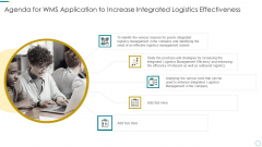 Agenda For WMS Application To Increase Integrated Logistics Effectiveness Infographics PDF Agenda For WMS Application To Increase Integrated Logistics Effectiveness Infographics PDF