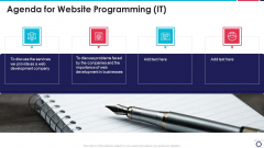 Agenda For Website Programming IT Ppt PowerPoint Presentation File Outfit PDF