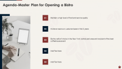 Agenda Master Plan For Opening A Bistro Topics PDF Agenda Master Plan For Opening A Bistro Topics PDF