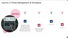 Agenda Of Threat Management At Workplace Professional Pdf