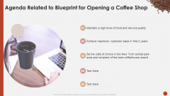 Agenda Related To Blueprint For Opening A Coffee Shop Ppt Professional Styles PDF