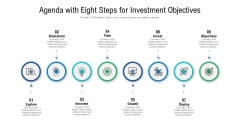 Agenda With Eight Steps For Investment Objectives Ppt Infographics Master Slide PDF Agenda With Eight Steps For Investment Objectives Ppt Infographics Master Slide PDF