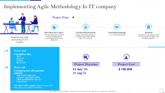 Agile Approach In IT Implementing Agile Methodology In IT Company Ppt Portfolio Good PDF