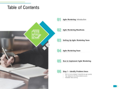 Agile Process Implementation For Marketing Program Table Of Contents Ppt Styles Graphics PDF Agile Process Implementation For Marketing Program Table Of Contents Ppt Styles Graphics PDF