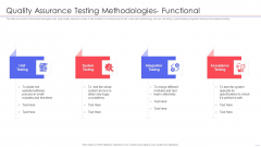 Agile QA Procedure Quality Assurance Testing Methodologies Functional Elements PDF