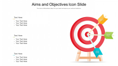 Aims And Objectives Icon Slide Ppt PowerPoint Presentation Gallery Format PDF