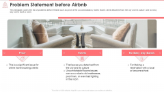 Airbnb Investor Funding Elevator Pitch Deck Problem Statement Before Airbnb Demonstration PDF