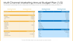 Amalgamation Marketing Pitch Deck Multi Channel Marketing Annual Budget Plan Ads Ideas PDF