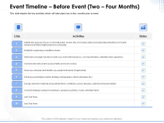 Amusement Event Coordinator Event Timeline Before Event Two Four Months Ppt PowerPoint Presentation Infographic Template Background Image PDF Amusement Event Coordinator Event Timeline Before Event Two Four Months Ppt PowerPoint Presentation Infographic Template Background Image PDF