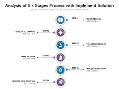 Analysis Of Six Stages Process With Implement Solution Ppt PowerPoint Presentation File Vector PDF Analysis Of Six Stages Process With Implement Solution Ppt PowerPoint Presentation File Vector PDF