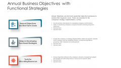 Annual Business Objectives With Functional Strategies Ppt Gallery Visual Aids PDF Annual Business Objectives With Functional Strategies Ppt Gallery Visual Aids PDF