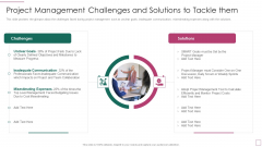 Approach Avoidance Conflict Project Management Challenges And Solutions To Tackle Them Infographics PDF