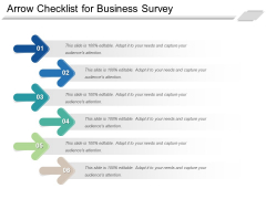 Arrow Checklist For Business Survey Ppt PowerPoint Presentation Model Slide Download PDF Arrow Checklist For Business Survey Ppt PowerPoint Presentation Model Slide Download PDF