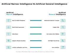Artificial Intelligence Artificial Narrow Intelligence Vs Artificial General Intelligence Ppt Infographic Template Show PDF Artificial Intelligence Artificial Narrow Intelligence Vs Artificial General Intelligence Ppt Infographic Template Show PDF