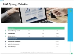 Assessing Synergies M And A Synergy Valuation Ppt PowerPoint Presentation Slides Brochure PDF Assessing Synergies M And A Synergy Valuation Ppt PowerPoint Presentation Slides Brochure PDF
