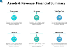 Assets And Revenue Financial Summary Ppt PowerPoint Presentation Infographic Template Graphics Pictures Assets And Revenue Financial Summary Ppt PowerPoint Presentation Infographic Template Graphics Pictures