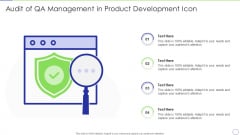 Audit Of Qa Management In Product Development Icon Topics PDF Audit Of Qa Management In Product Development Icon Topics PDF
